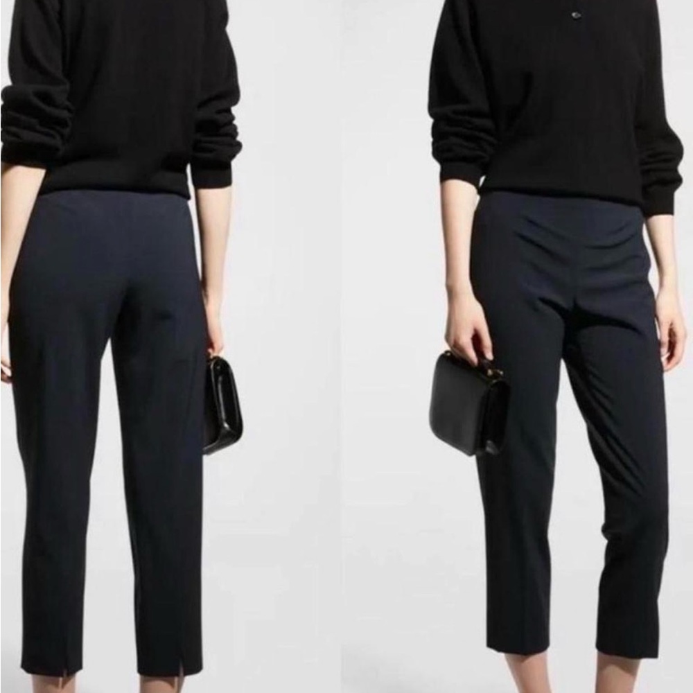 Piazza Sempione Navy Cropped Slim Trousers - Women